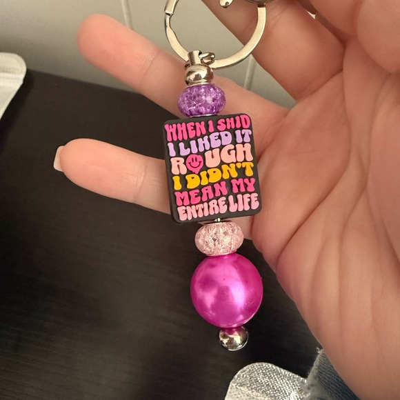 Accessories - Pink and Purple Beaded Keychain